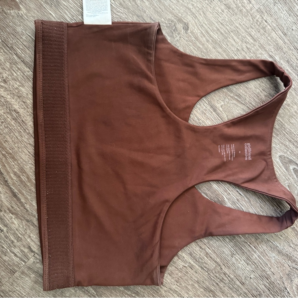 girlfriend collective Brown Racerback Crop Bodysuit - Picture 3 of 3